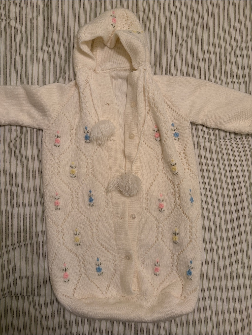 Cream Knit Baby Winter Onesie